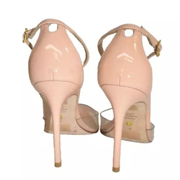 $550 STUART WEITZMAN Stuart 100 patent leather PVC POINTED  $550 STUART WEITZMAN Stuart 100 patent leather PVC POINTED pump POUDRE 9.5 (DB8)